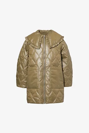 Ganni Womens Shiny Quilted Recycled-Nylon Jacket