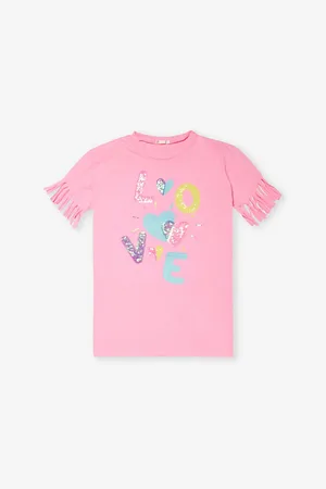 Billieblush Love Text-Print Round-Neck Cotton Mini Dress 2-12 Years