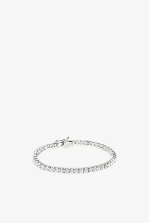 CARAT* London Womens Vianne Tennis White-Gold Plated Sterling- and Cubic Zirconia Bracelet