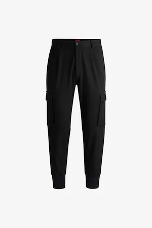 HUGO BOSS Mens Cargo-Pocket Tapered-Leg Stretch-Woven Trousers