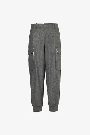 Givenchy Mens Cargo-Pocket Straight-Leg Wool Trousers