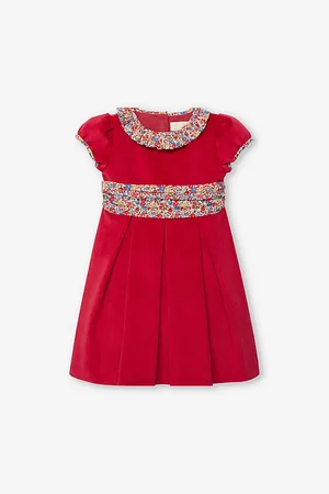 FrenchTrotters Emma Floral-Print Velvet Dress 2-11 Years