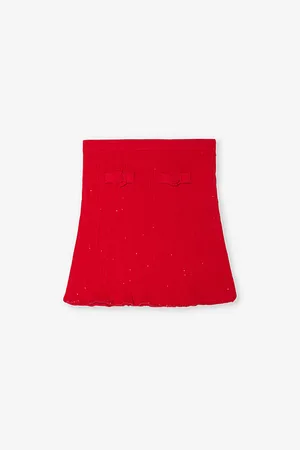 Self-Portrait Ribbed Sequin-Embellishment Stretch-Woven Blend Skirt 3-12 Years