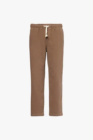 Frame Mens Terry Travel Elasticated-Waist Tapered-Leg Denim Trousers