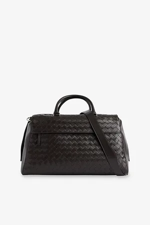 Bottega Veneta Mens Intrecciato-Weave Leather Holdall Bag
