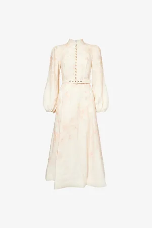 ZIMMERMANN Womens Crush Floral-Print Linen Midi Dress
