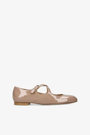Stuart Weitzman Womens Clem Patent Leather Mary Jane Flats