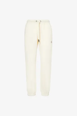 Moncler Womens Brand-Patch Two-Slip-Pockets Tapered-Leg Mid-Rise Cotton-Jersey Jogging Bottoms