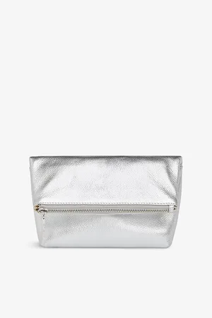 Whistles Womens Cecilia Fold-Over Leather Make-Up Bag