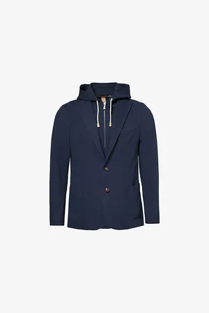 ELEVENTY Mens Bib Hooded Cotton-Blend Sports Jacket