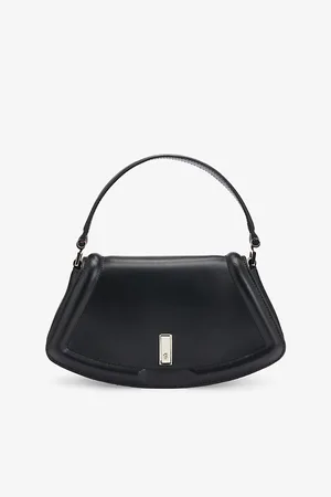HUGO BOSS Womens Ariell Double B Monogram Leather Shoulder Bag
