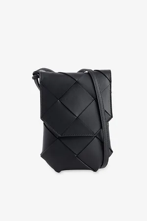 Bottega Veneta Mens Diago Intrecciato-Leather Cross-Body Phone Pouch