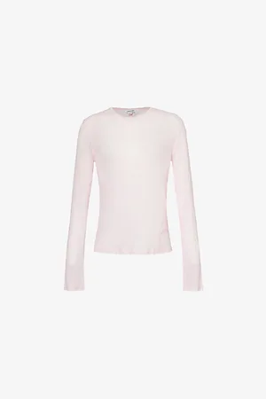 Jaded London Womens Flared-Cuffs Exposed-Stitching Woven-Blend Top