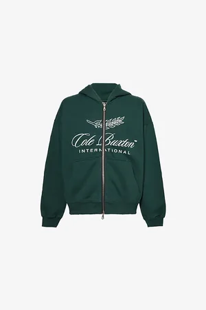 Cole Buxton Mens Logo-Print Dropped-Shoulder Cotton Hoody