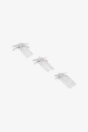 LELET NY Womens Venus -Embellished Metal Hair Comb Clips Set Of Three