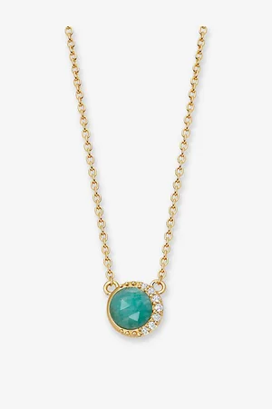 ASTLEY CLARKE Womens Luna 18ct Yellow Gold-Plated Vermeil Sterling-Silver and Amazonite Pendant Necklace