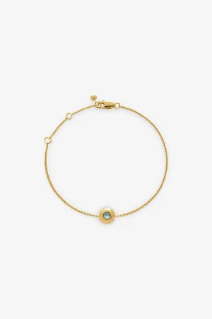 Monica Vinader Womens March Birthstone 18ct -Plated Vermeil Sterling-Silver and Aquamarine Bracelet