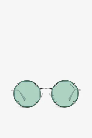 Tiffany & Co. Womens Tf3091 Round-Frame Metal Sunglasses