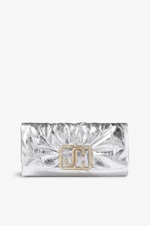 Jimmy Choo Womens Edie Metallic-Leather Wallet-On-Chain