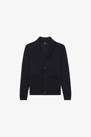 Reiss Mens Taunton Shawl-Collar Knitted Wool Cardigan
