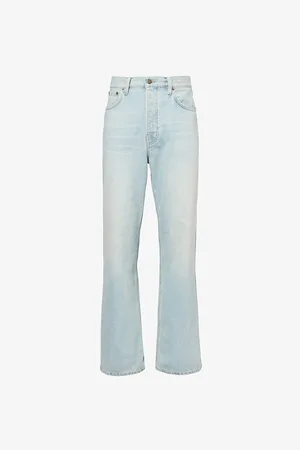 haikure Mens Logan Faded-Wash Straight-Leg Denim Jeans