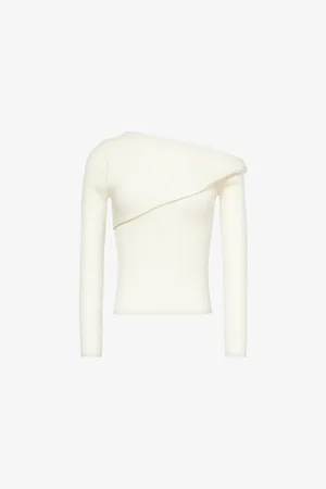 Reformation Womens Lilou Off-The-Shoulder Wool Jumper