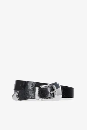 The Kooples Womens Buckle-Embellished Leather Belt