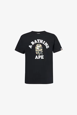 A Bathing Ape Mens Camo College Graphic-Print Cotton T-Shirt