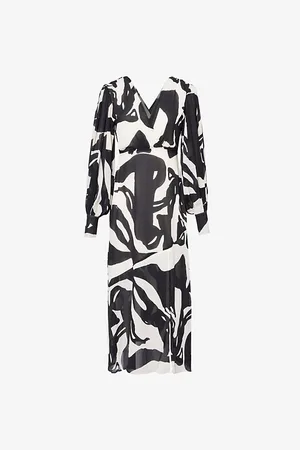 Pretty Lavish Womens Lilianna V-Neck Woven Midi Dress
