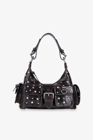 The Kooples Womens Amelia Stud-Embellished Leather Shoulder Bag