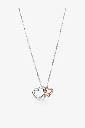 Tiffany & Co. Elsa Peretti&Reg; Open Heart Sterling Silver and 18ct Rose-Gold Necklace