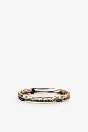 Boucheron Womens Quatre Classique Small Pvd-Coated 18ct Yellow, White and Pink Gold and 0.78ct Brilliant-Cut Diamond Bangle