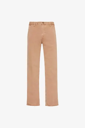 haikure Mens Warren Rand-Patch Straight-Leg Denim Jeans