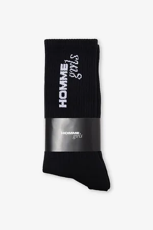 HOMMEGIRLS Womens Ribbed Mid-Length Stretch Cotton-Blend Socks