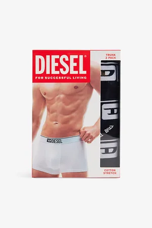 Diesel Mens Branded-Waistband Pack Of Three Stretch-Cotton Trunks