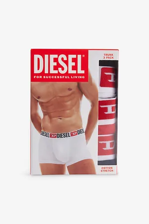 Diesel Mens Branded-Waistband Pack Of Three Stretch-Cotton Trunks