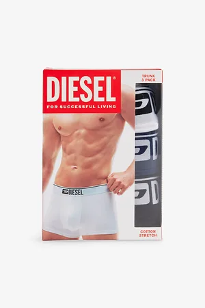 Diesel Mens Branded-Waistband Pack Of Three Stretch-Cotton Trunks