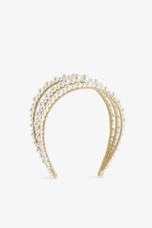Jennifer Behr Womens Fiorella and Gold-Plated Metal Headband