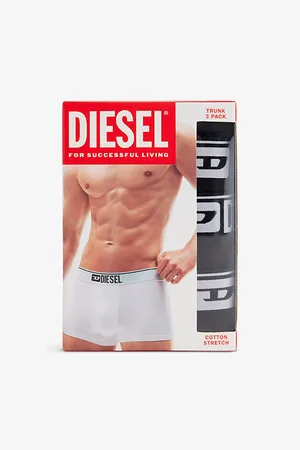 Diesel Mens Branded-Waistband Pack Of Three Stretch-Cotton Trunks