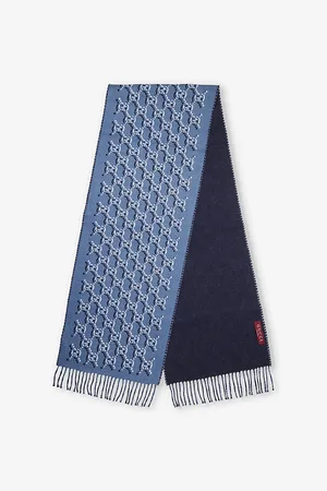 Gucci Mens Lost Shadow Gg-Monogram Wool Scarf