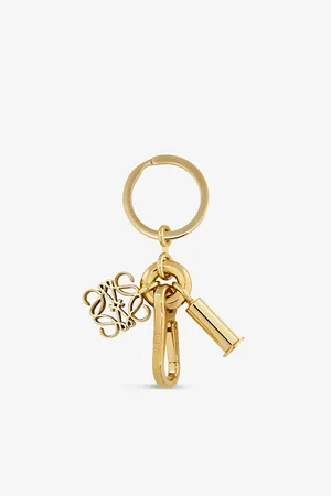 Loewe Womens Anagram Brass Keyring