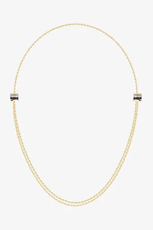 Boucheron Quatre Classique 18ct Yellow-, White- Brown and Rose-Gold and 0.24ct Brilliant-Cut Necklace