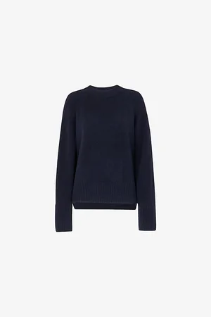 Whistles Womens Side-Split Knitted Wool-Blend Jumper