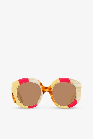 Gucci Womens Gc002055 Gg1308S Round-Frame Acetate Sunglasses