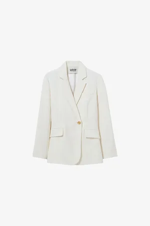 Claudie Pierlot Womens Double-Breasted Single-Pocket Woven Blazer