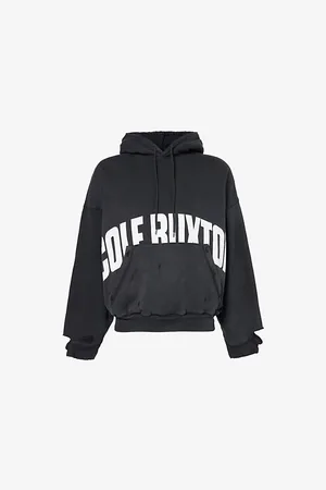 Cole Buxton Mens Distressed Oversized Cotton-Jersey Hoody
