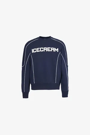 ICECREAM Mens Training Crewneck Cotton-Jersey Sweatshirt