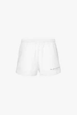 Sporty & Rich Womens Ny Health Club Disco Cotton-Jersey Shorts