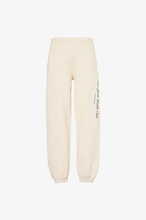 Sporty & Rich Womens Ny Health Club Text-Print Cotton-Jersey Jogging Bottoms