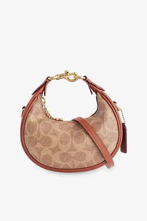 Coach Womens Jonie Mini Canvas and Leather Cross-Body Bag